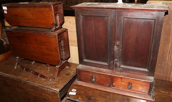 Mahogany cabinet & double Sutherland table